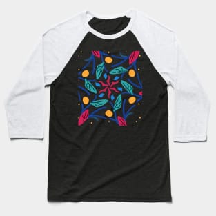 Flowers Pattern Baseball T-Shirt